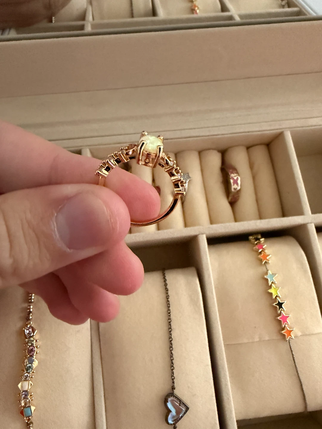 Rose Gold Ring with Opal and Diamonds. SEND OFFERS - photo 2