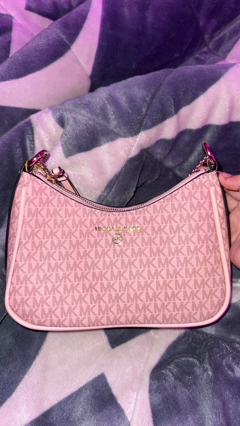 Michael Kors Pink MK Signature Shoulder Bag