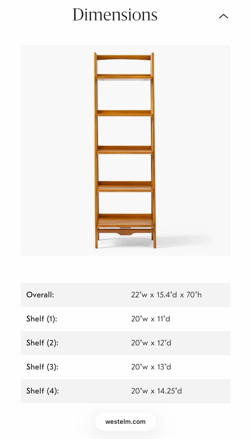 West elm Wooden Ladder Bookshelf - photo 3