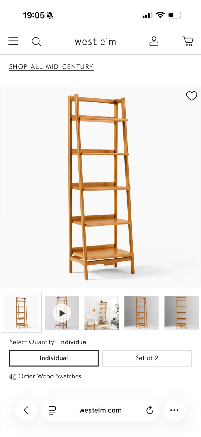 West elm Wooden Ladder Bookshelf - photo 4