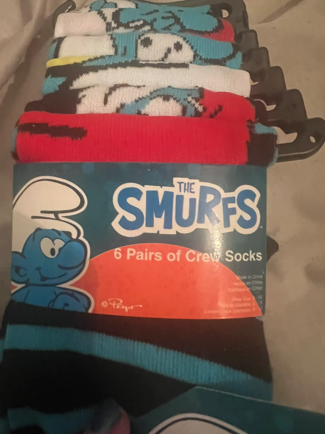The Smurfs 6 Pairs of Crew Socks
