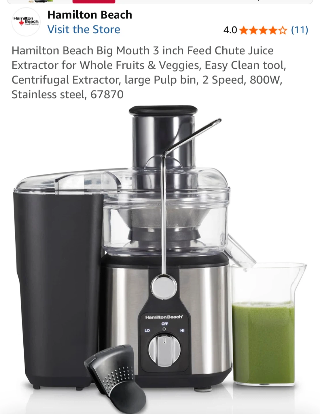 Hamilton Beach Big Mouth Juice Extractor
