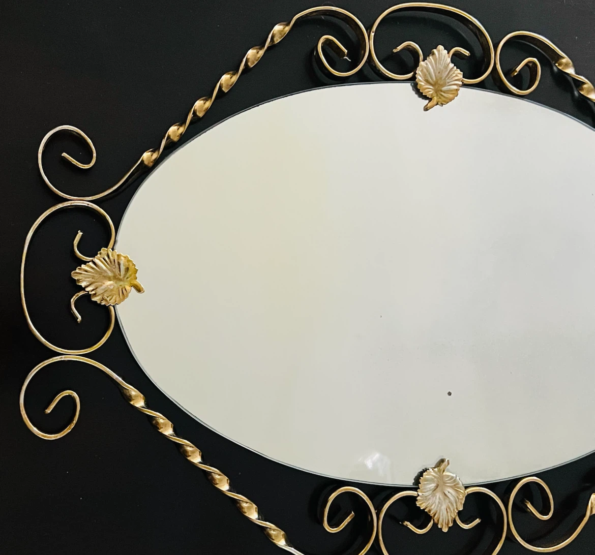 Vintage Unique Abbott of England Oval Mirror with Ornate Twisted - photo 4