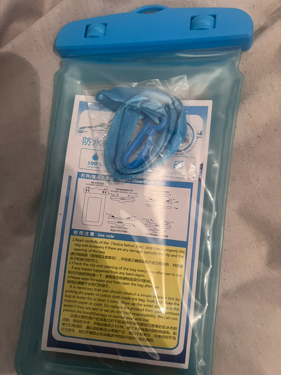 Blue Waterproof Pouch with Lanyard - photo 2
