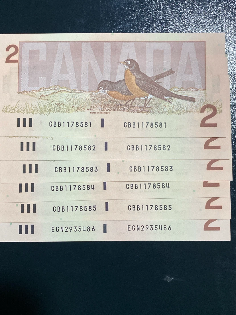 Canada 1986 $2 Banknotes