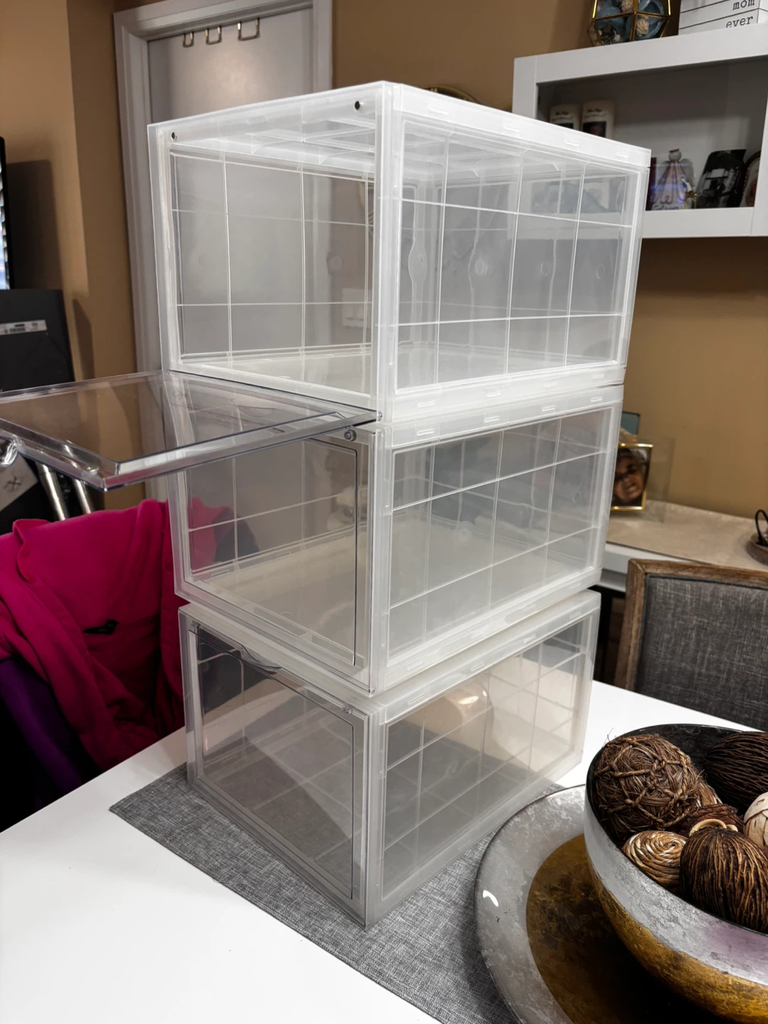 Clear Shoe Storage Boxes (Set of 3)