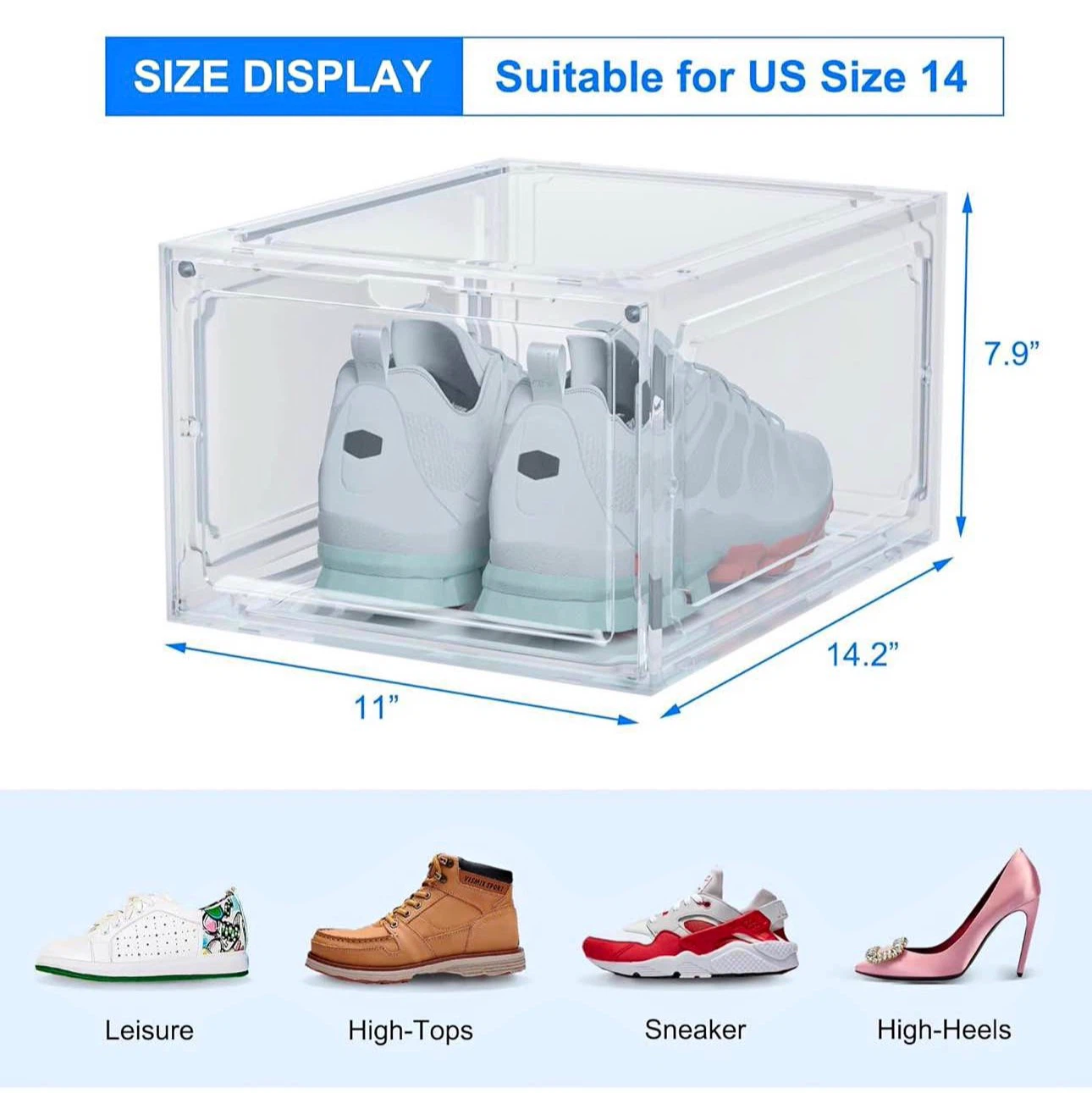 Clear Shoe Storage Boxes (Set of 3) - photo 4