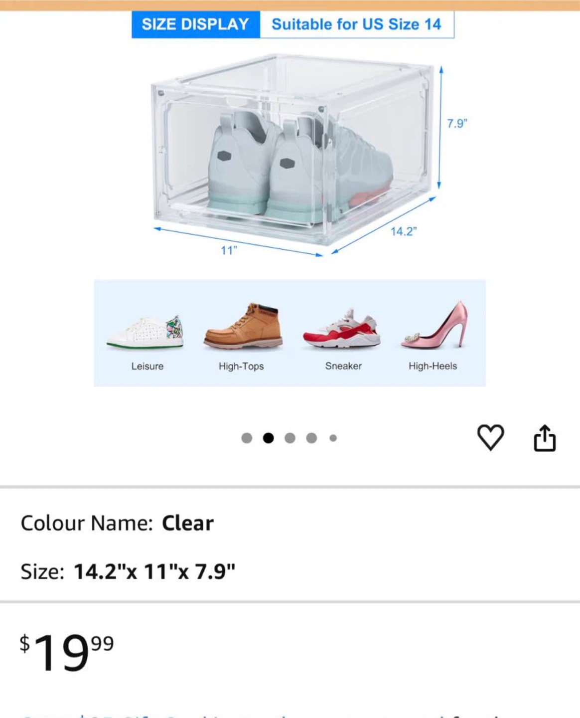 Clear Shoe Storage Boxes (Set of 3) - photo 5