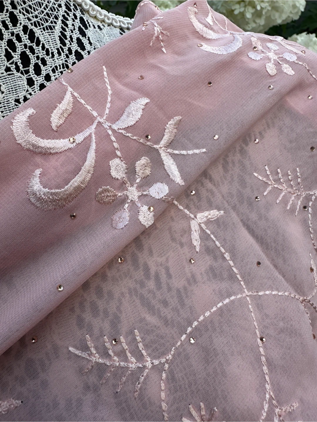 Pink Embroidered Scarf - photo 2
