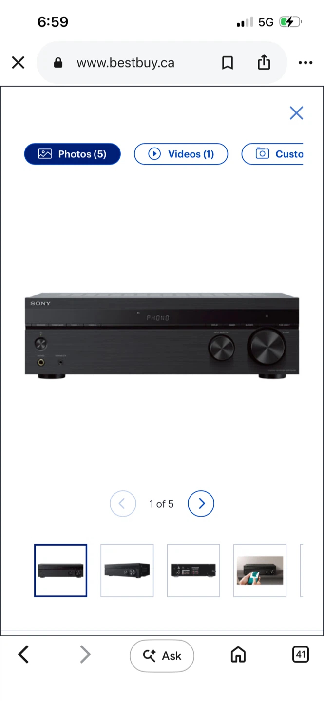 Sony STR-DH190 2.0 Bluetooth, A/B Speaker, Stereo Receiver