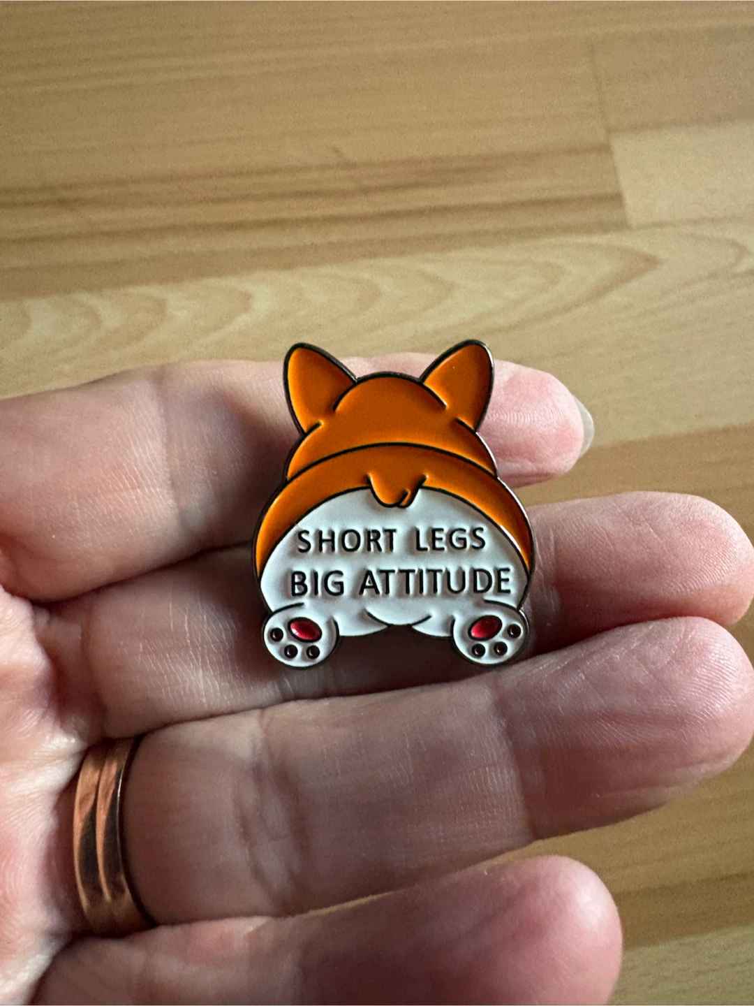 Short Legs Big Attitude Enamel Pin