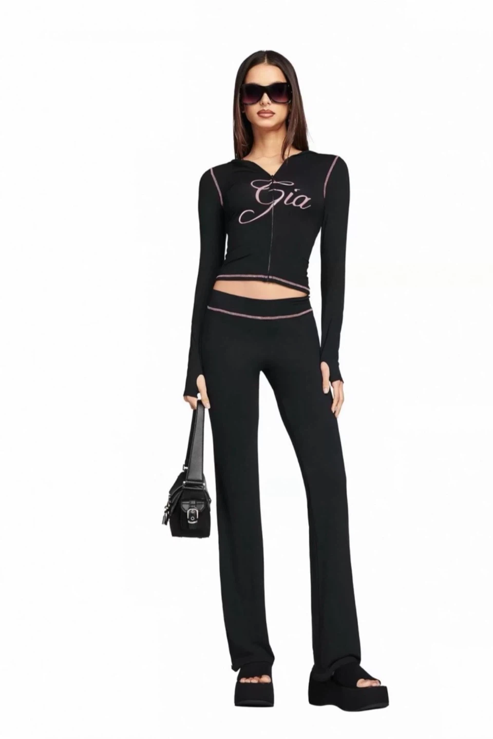 IAmGia black Tracksuit Set
