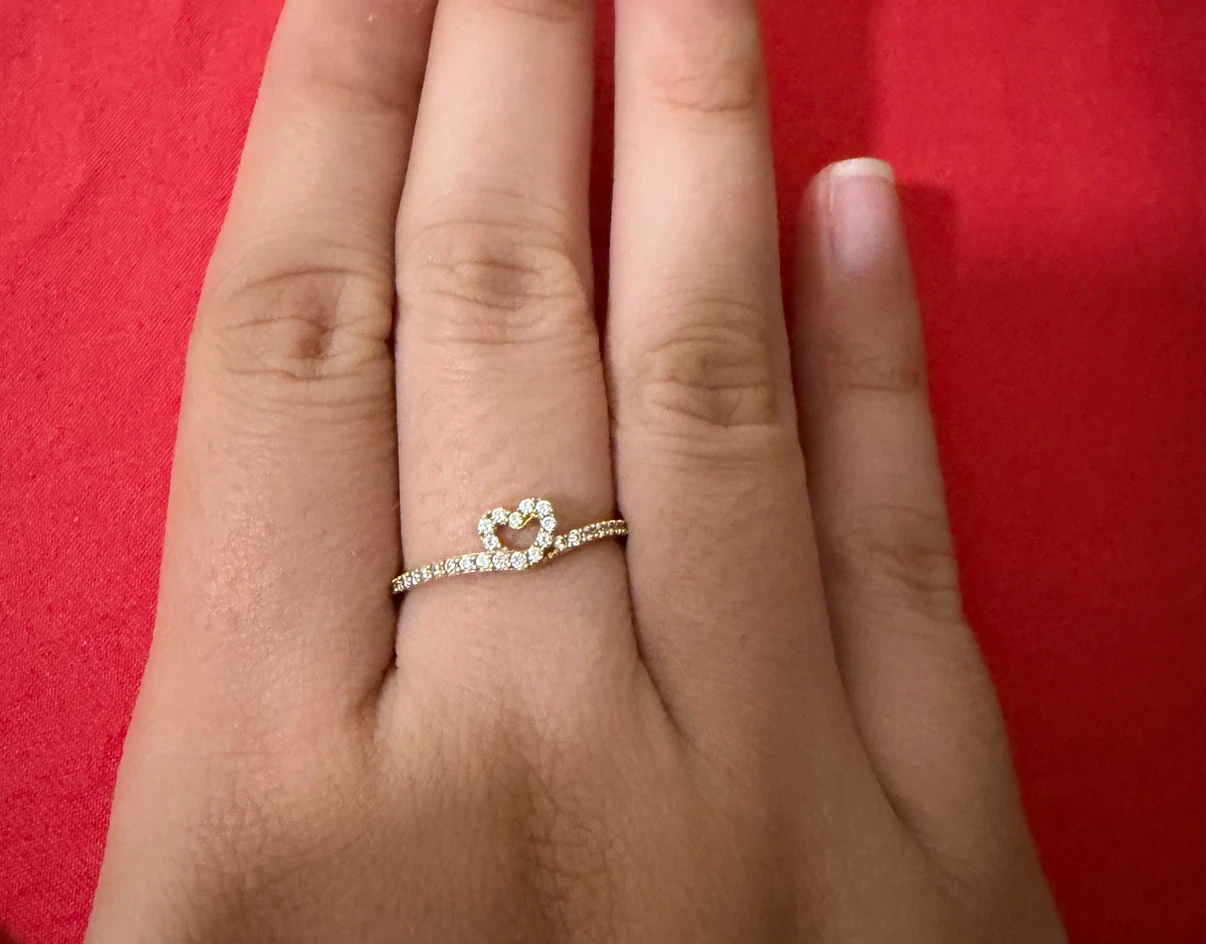 18K Italian Gold Heart Ring