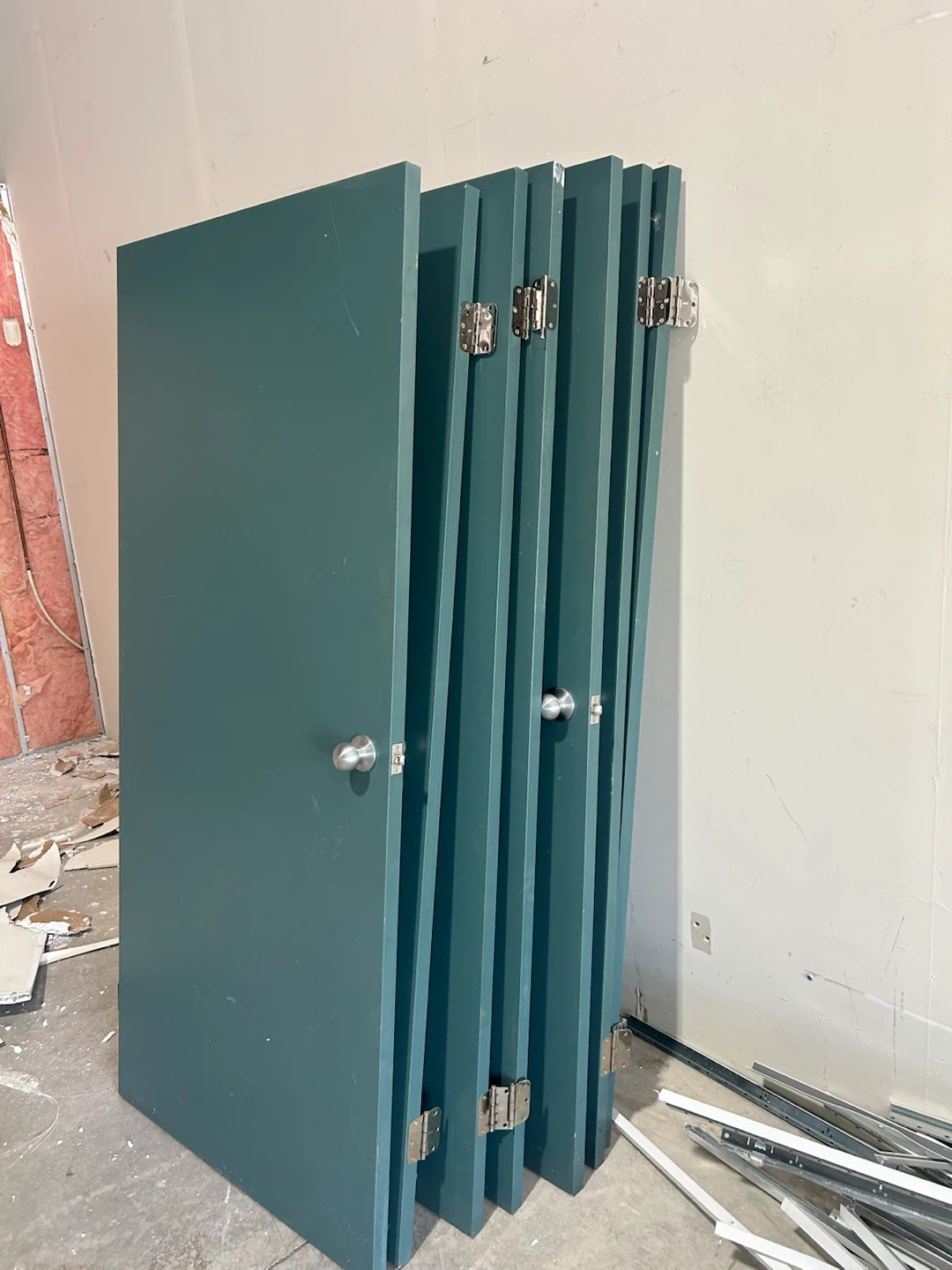Green and white  Interior Doors and steel frames 36 “