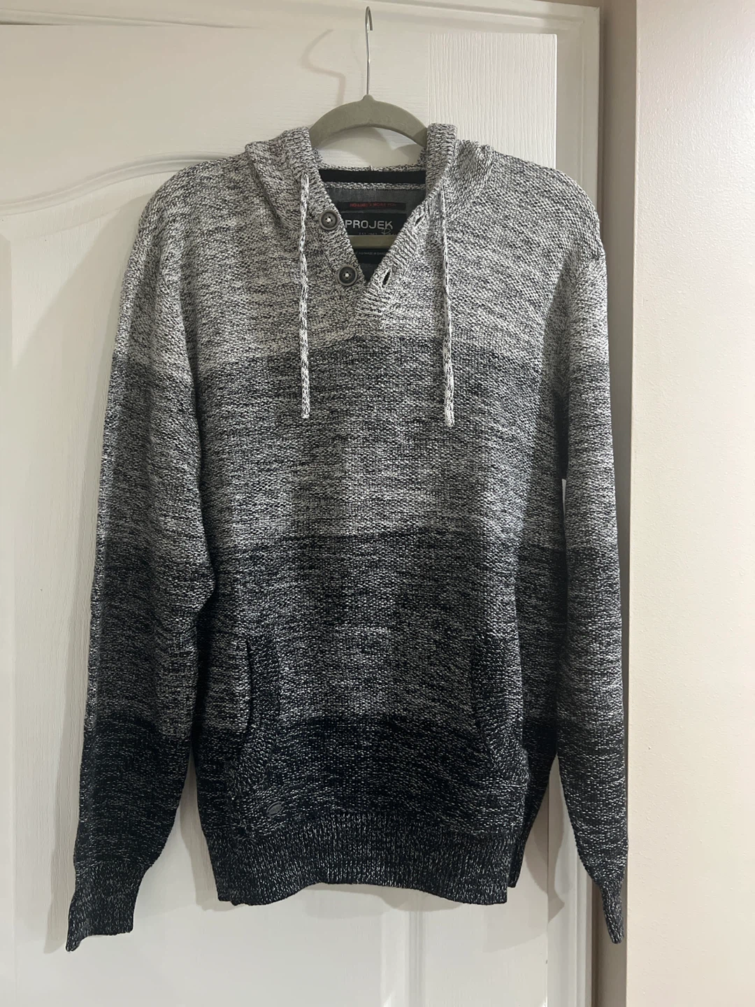 PROJEK Raw Grey Ombre Knit Hoodie