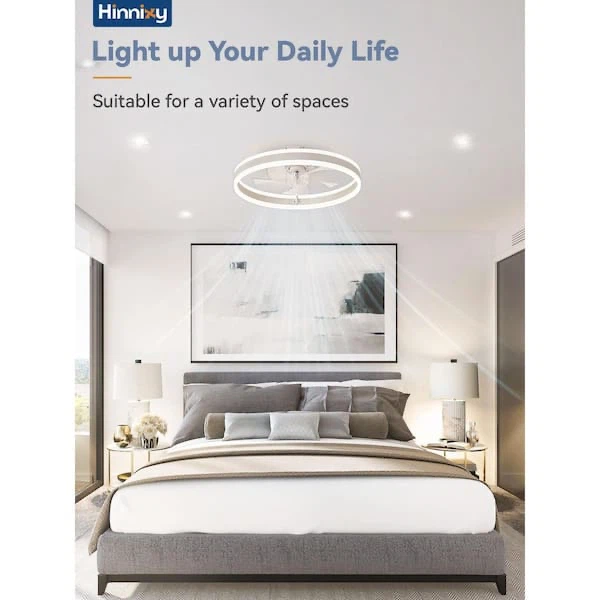 Indoor Matte White Flush Mount Ceiling Fan - photo 3