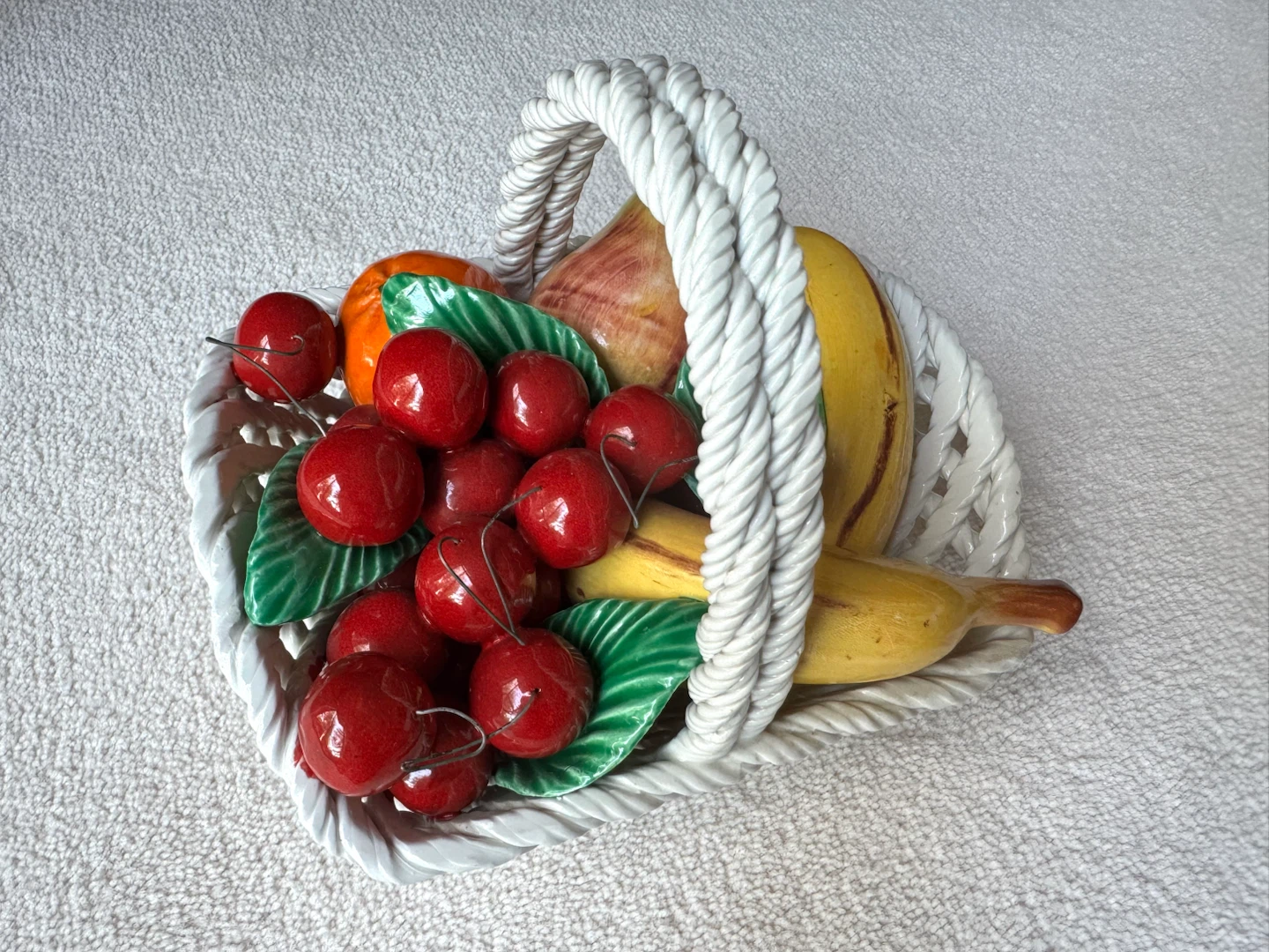 Vintage Lanzarin Handmade Italian Ceramic Fruit Basket