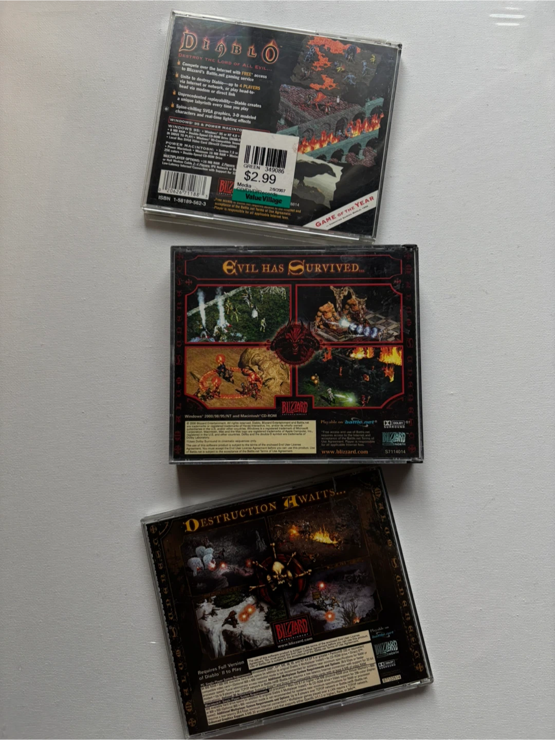 Diablo I & Diablo II PC video games + Expansion set - photo 2