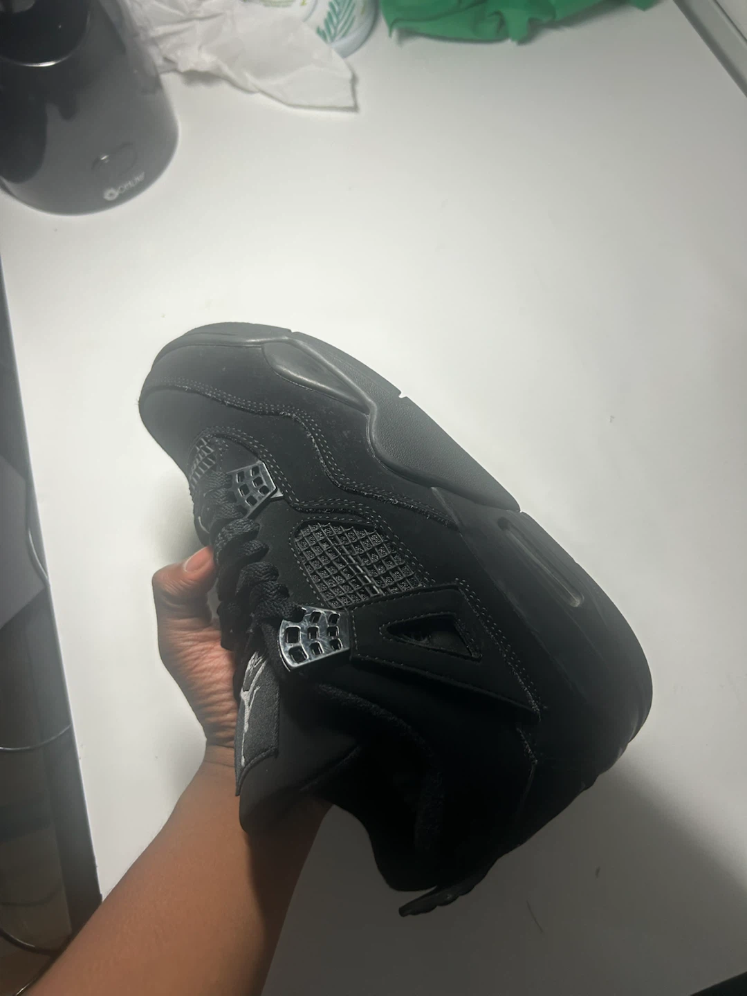 Chaussures Jordan 4 Noir size 8.5us Men- Women 10us - photo 3