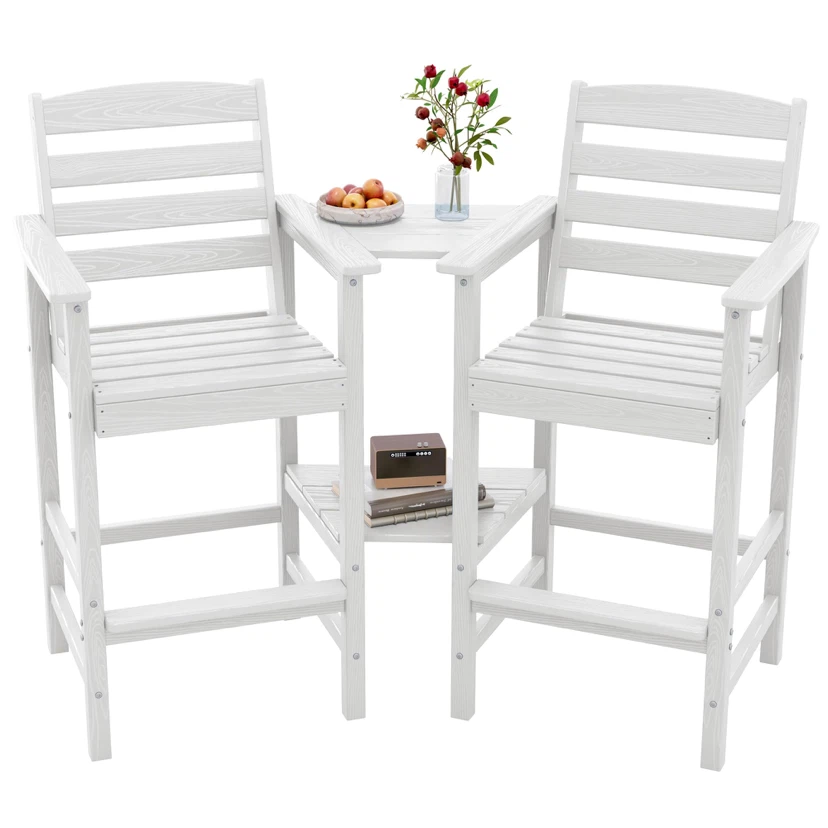 SERWALL Tall Adirondack Chairs Set ,Bar Height