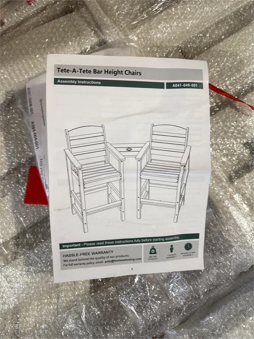 SERWALL Tall Adirondack Chairs Set ,Bar Height - photo 4