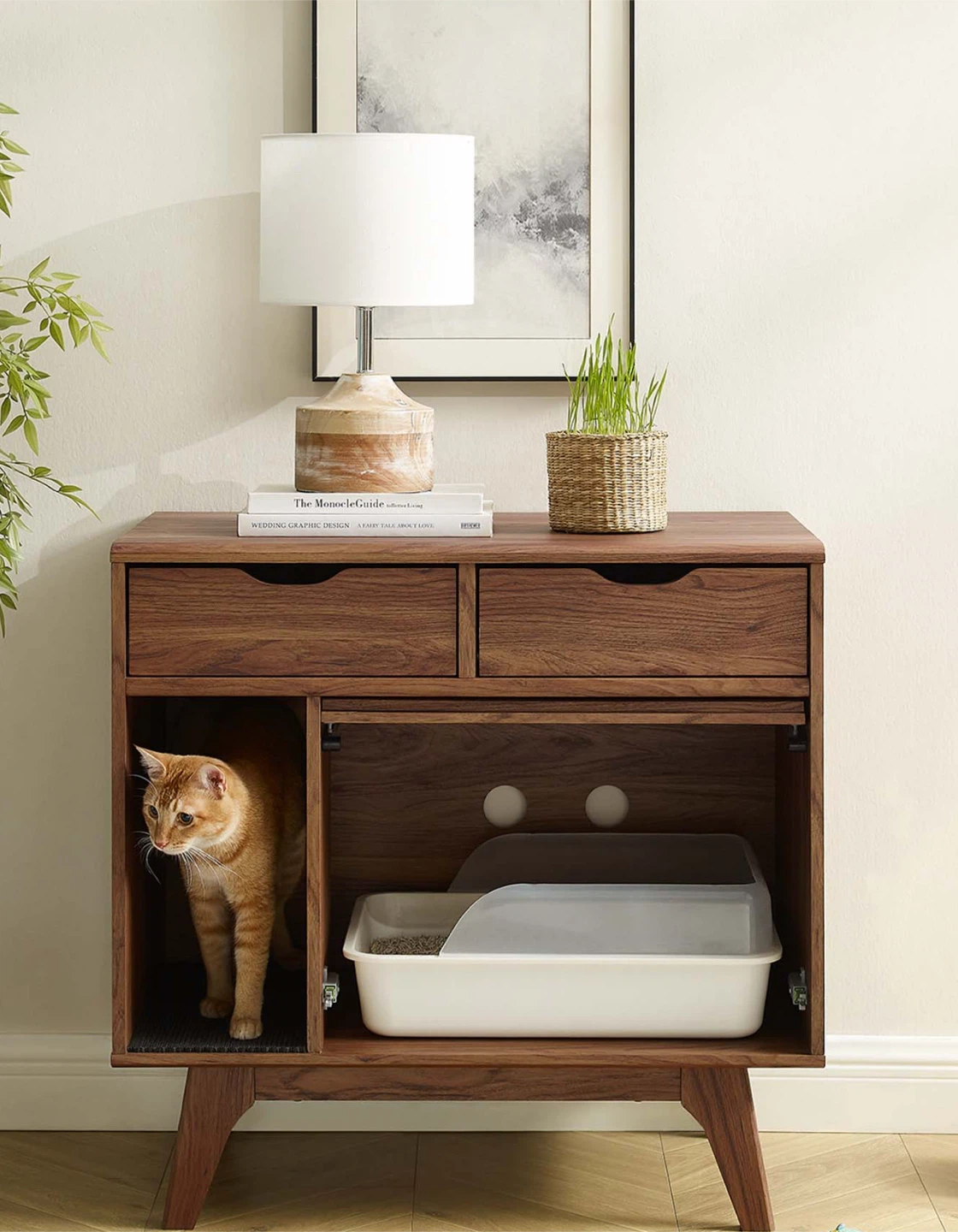 Render Cat Cabinet in Walnut (NEW & UNUSED)