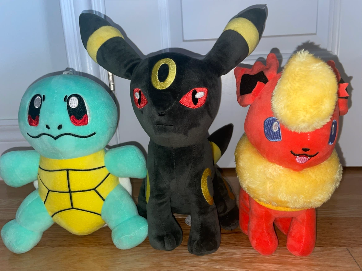 Pokémon Plush Set - Squirtle, Umbreon, Flareon