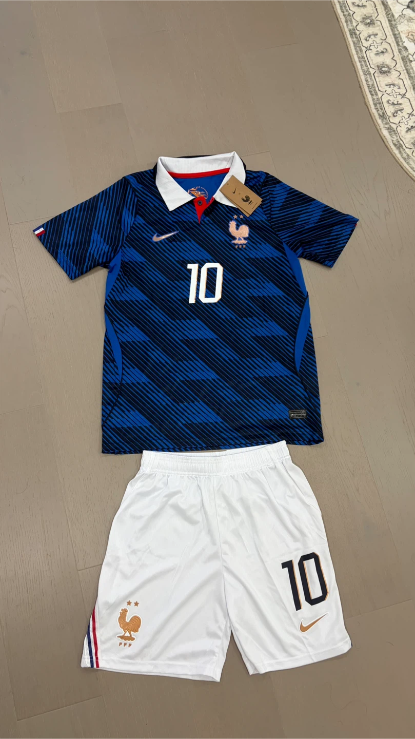 France National Team Mbappe Soccer Jersey and Shorts Set
