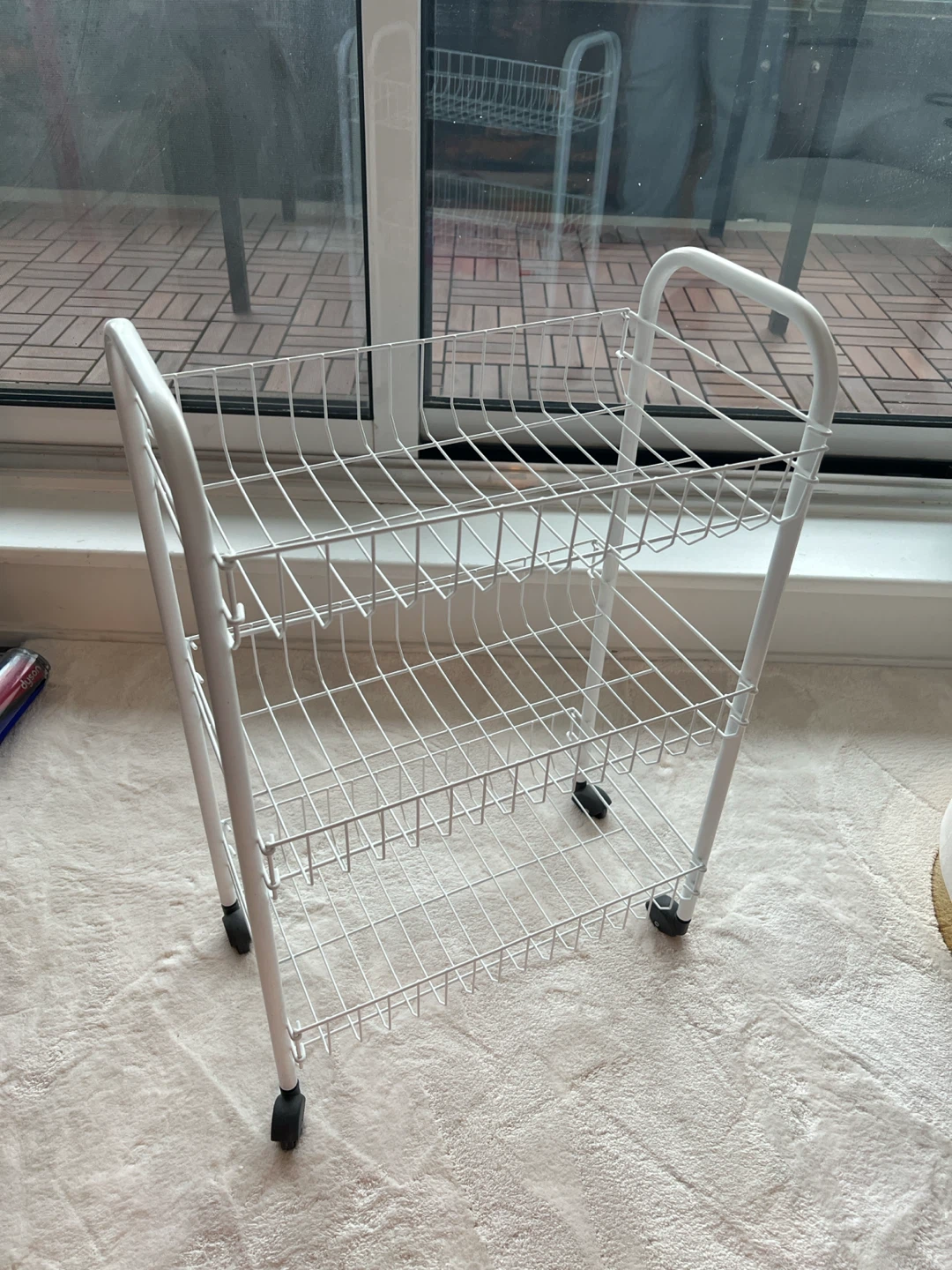 White 3-Tier Rolling Utility Cart