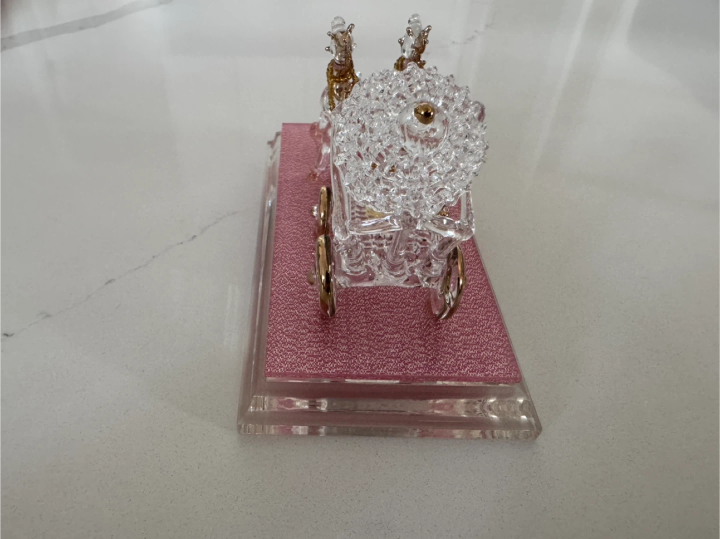 Vintage handmade Glass Horse and Cart Figurine - photo 4
