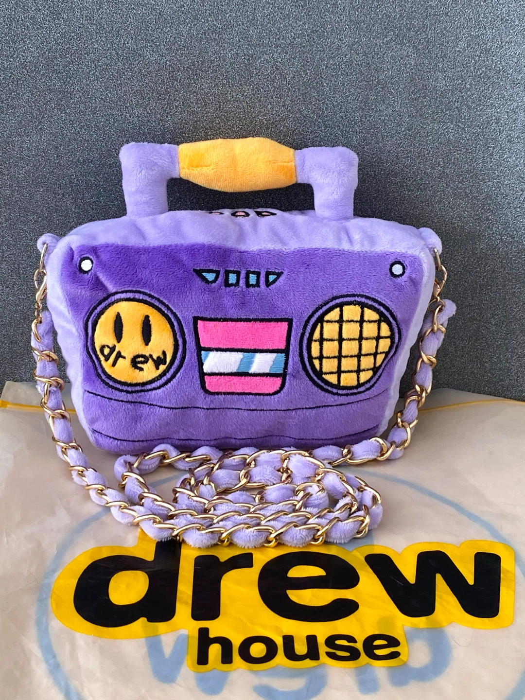 Plush purse crossbody radio boombox bag