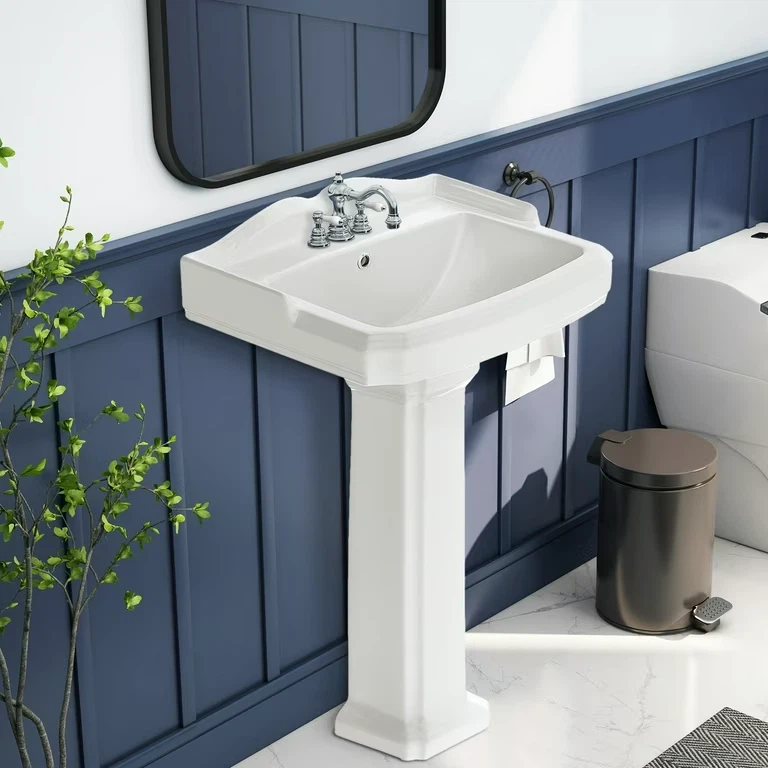 TOBILI 35" Height Cemamic Rectangular Pedestal Sink - photo 2