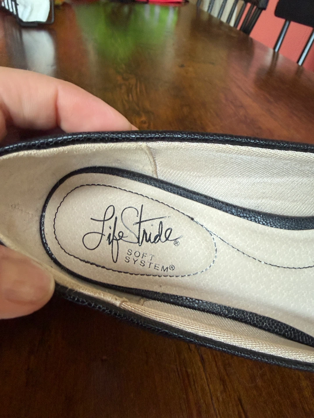 Life Stride Black Faux Leather Loafer Wedge Shoes - photo 4