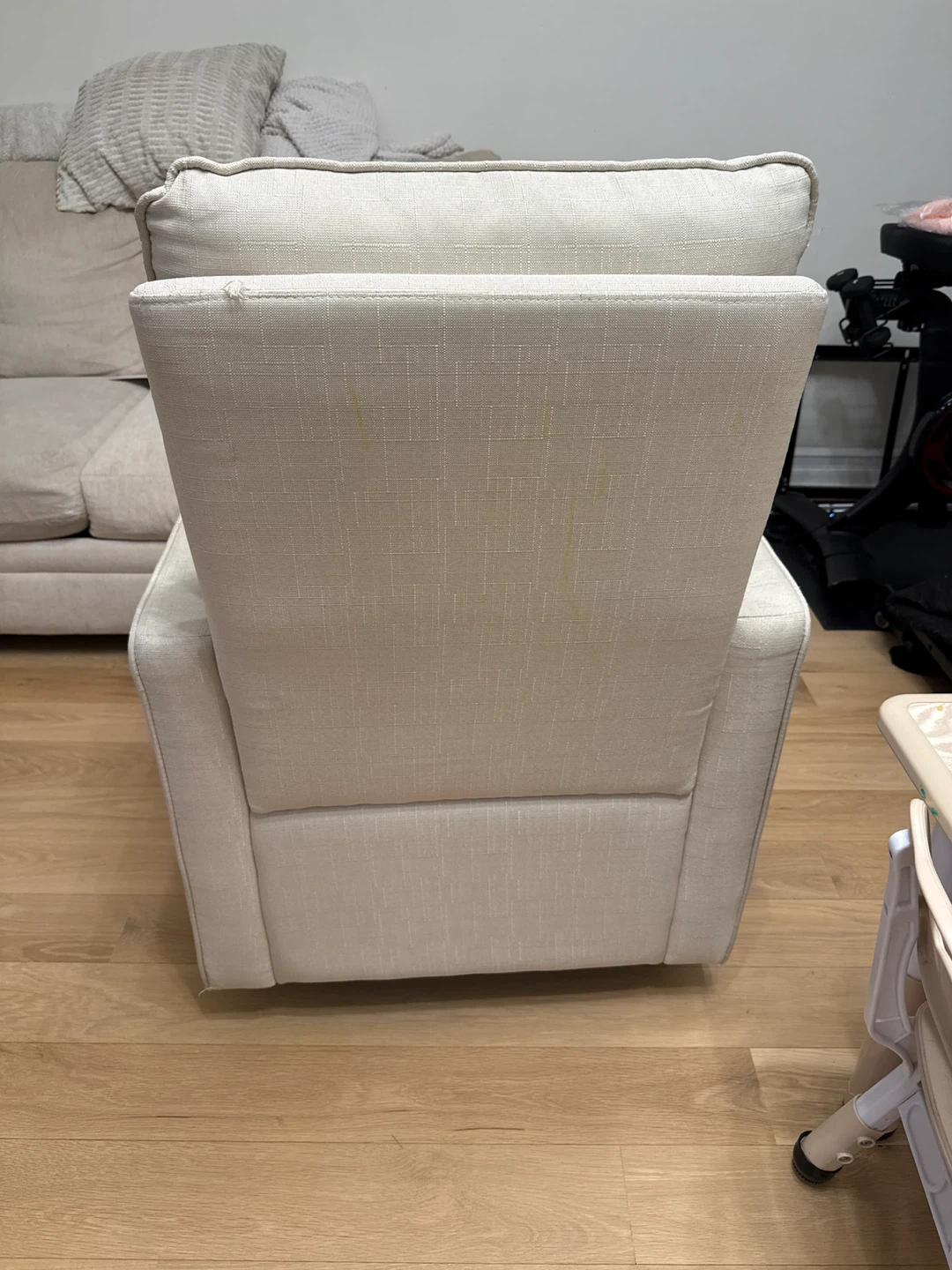 Cream Upholstered Armchair rocker - photo 3