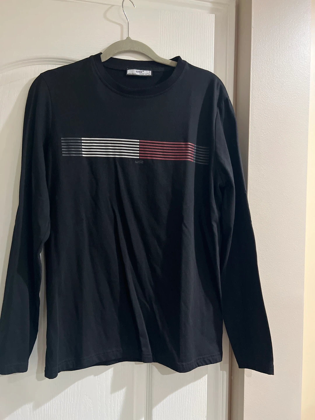 WS2 Deluxe Cotton Long Sleeve T-Shirts - Medium (Black & White) - photo 4