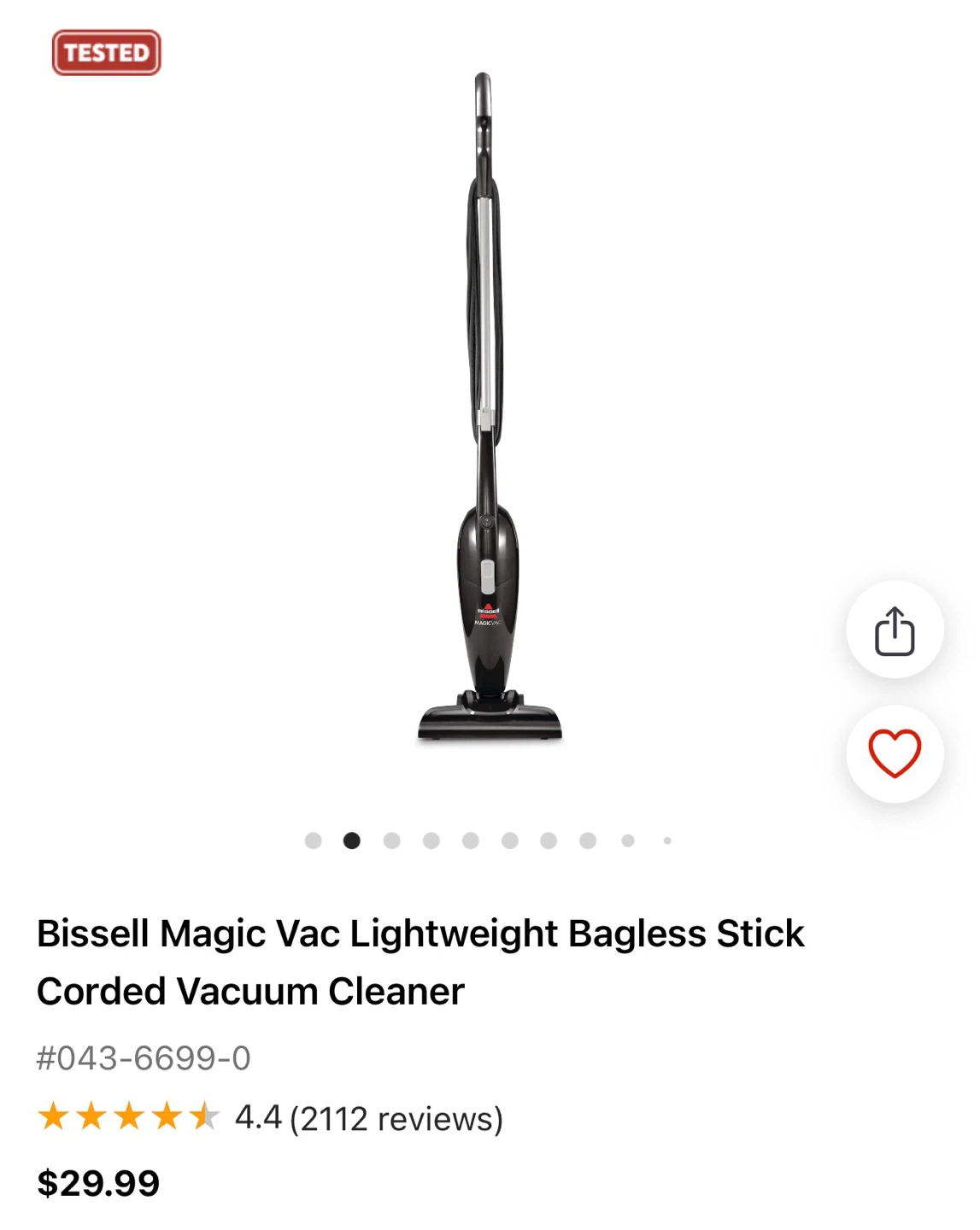 Bissell Magic Vac Lightweight Bagless Stick Vacuum Cleaner