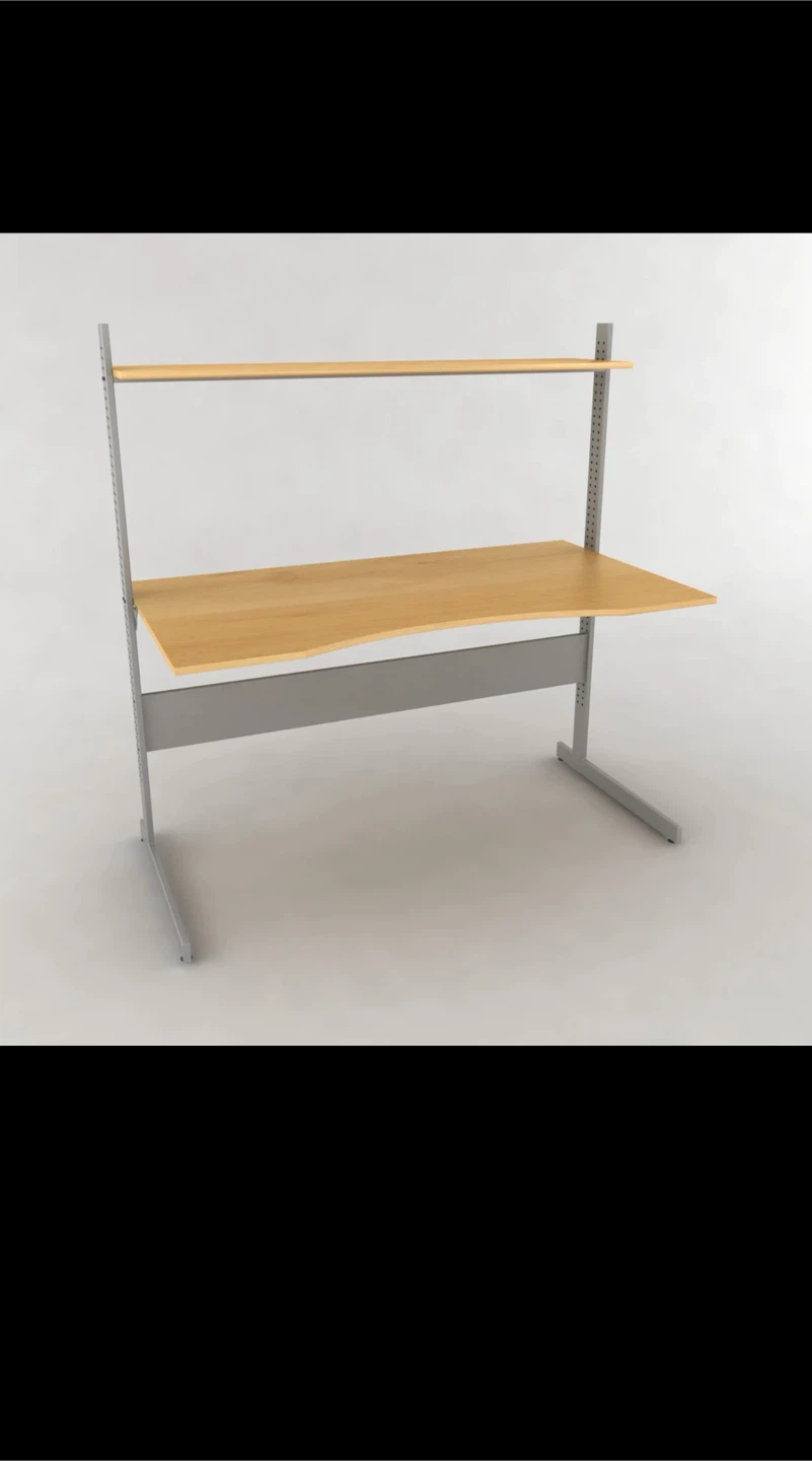 Wood Desk with Shelf