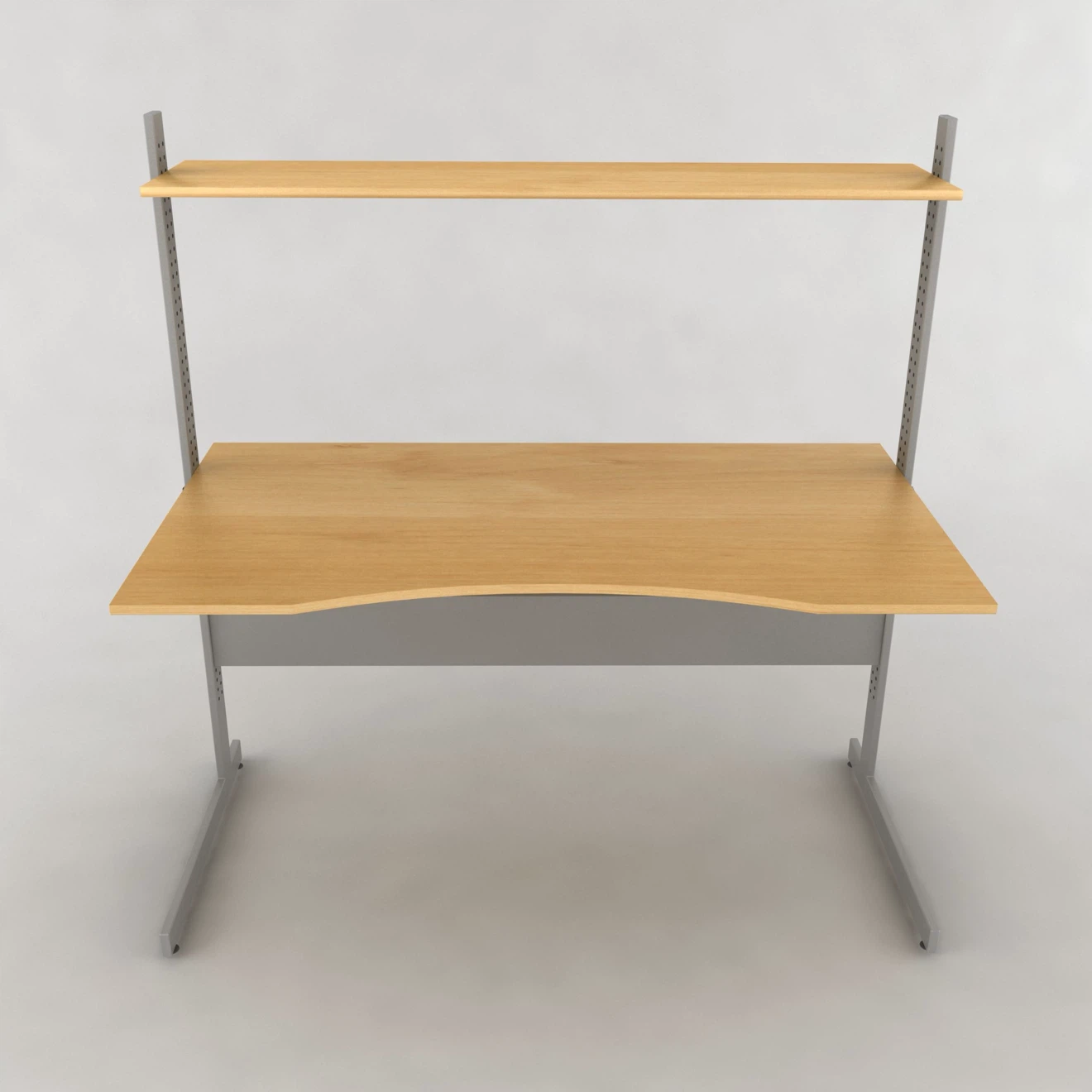 Wood Desk with Shelf - photo 2