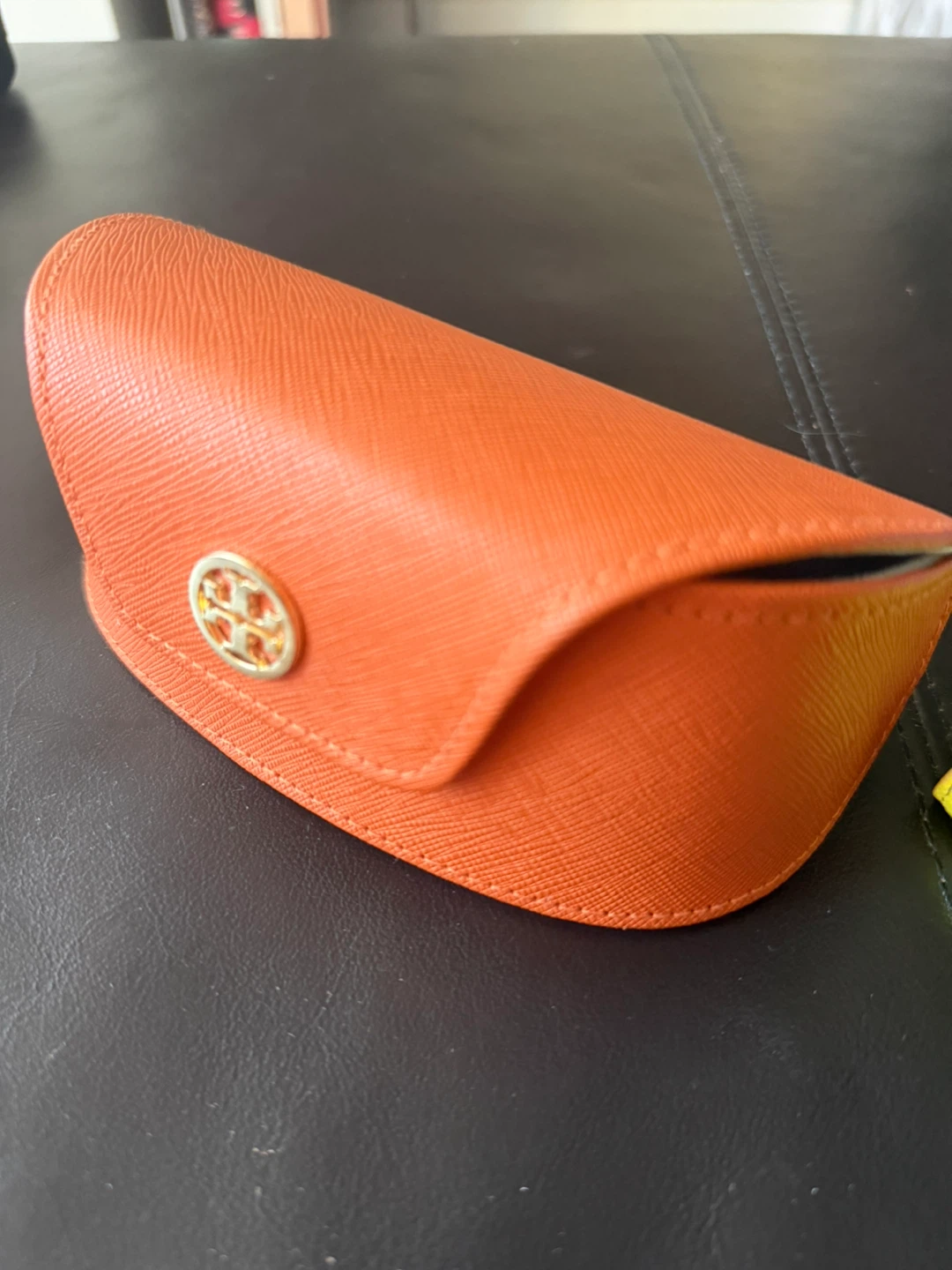 Tory Burch Orange Saffiano Leather Sunglass Case