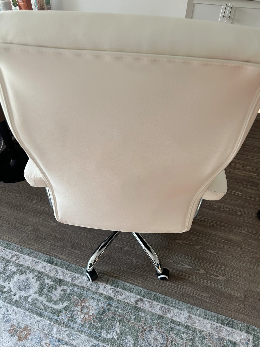 White Faux Leather Office Chair