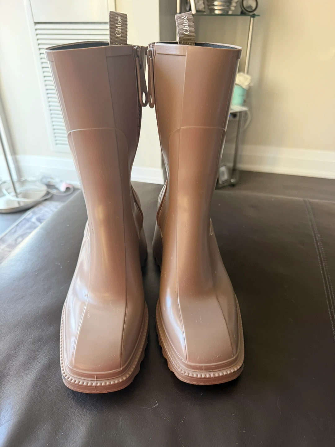 Chloé Brown Rubber Boots