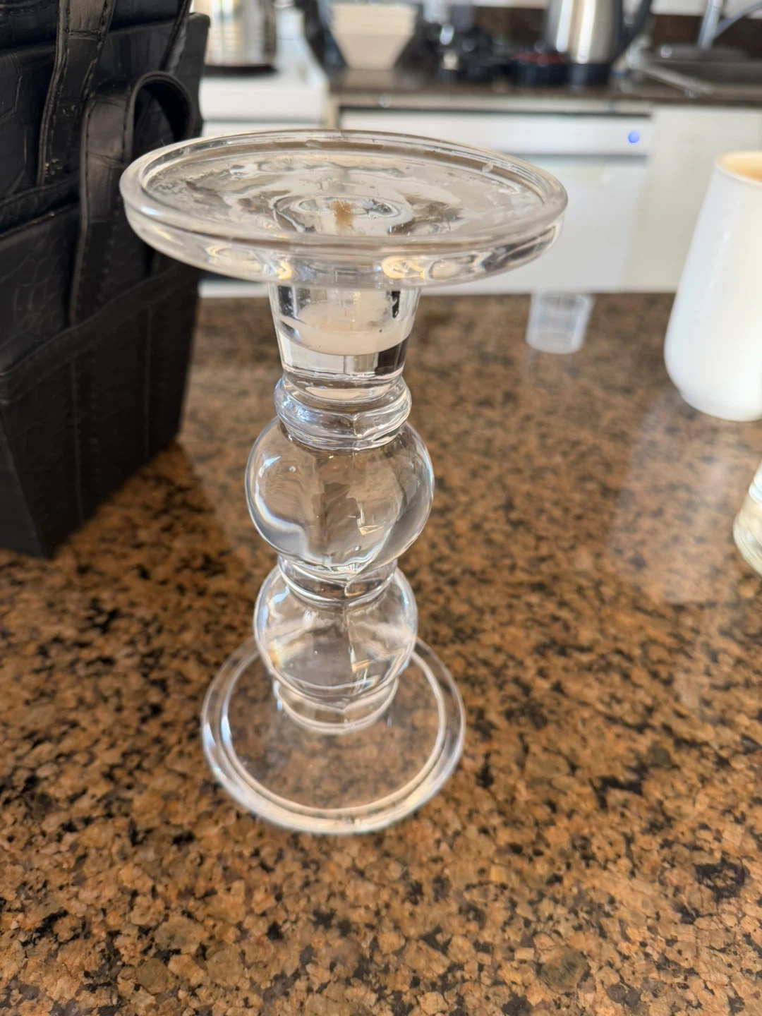 Clear Glass Candlestick Holder