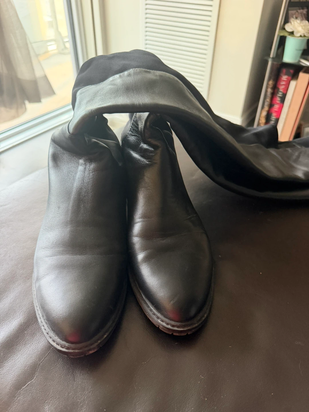 Stuart Weitzman city boot ; Black Leather Over-the-Knee Boots - photo 3