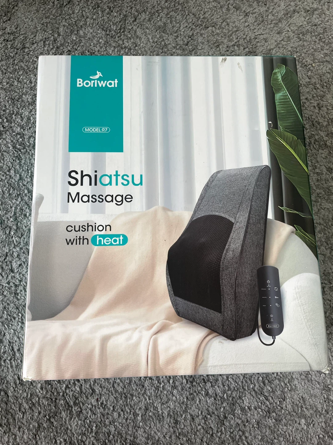 NEW Boriwat Shiatsu Back Massager Cushion with Heat (Model R7)