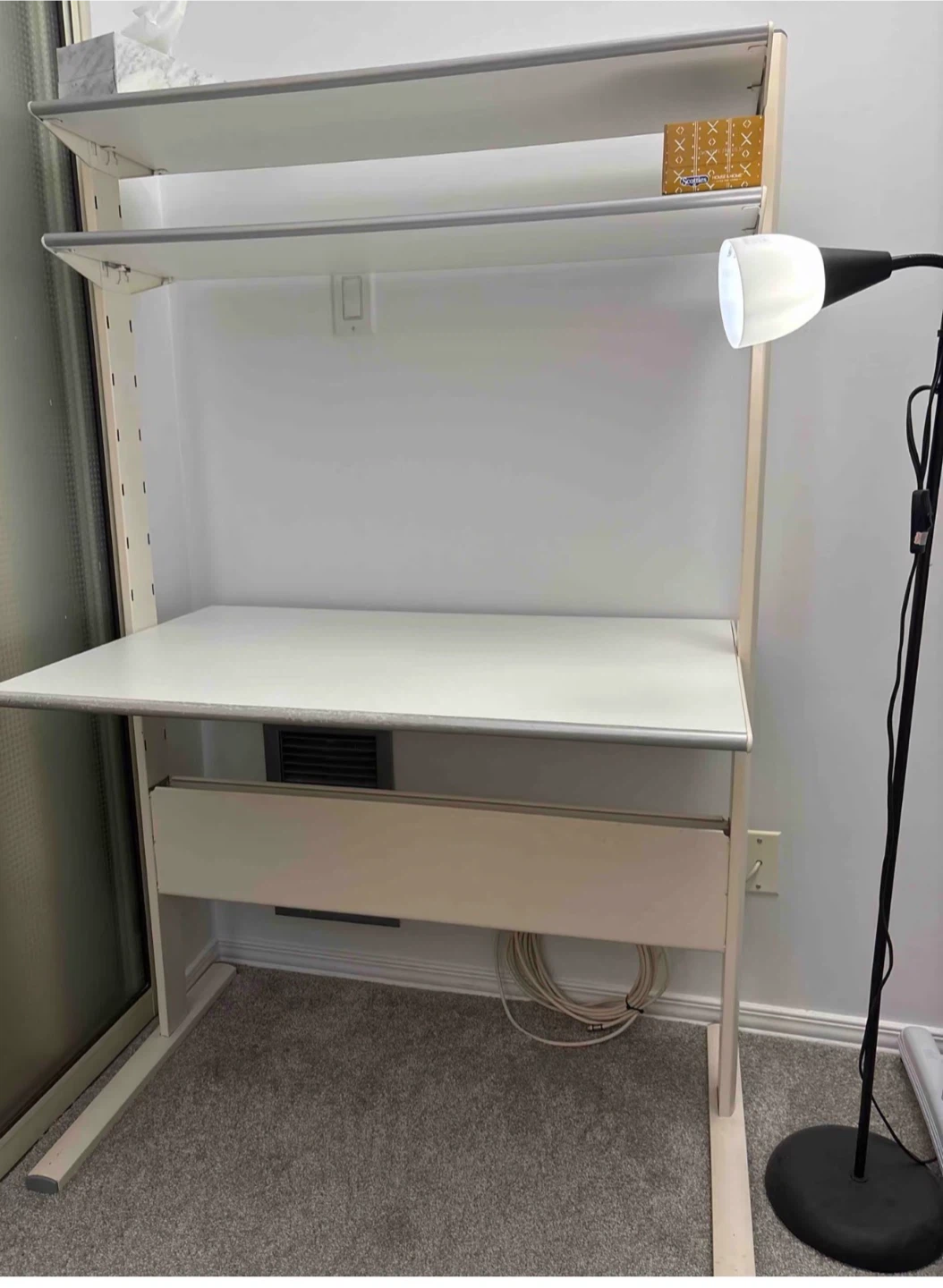 White Ladder Desk with Shelving