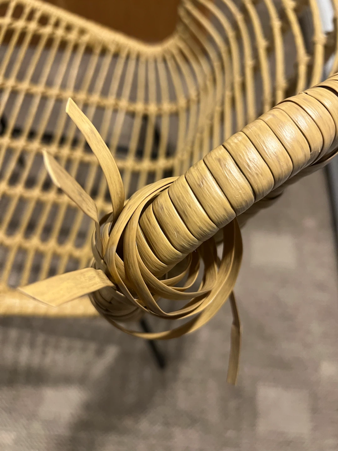 Woven Rattan Accent Chair with Metal Frame - photo 2
