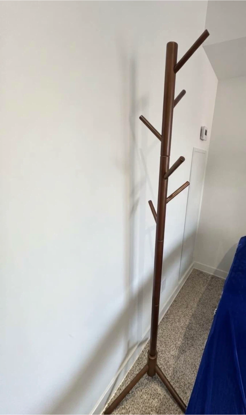 Wooden Coat Rack with 8 Hooks