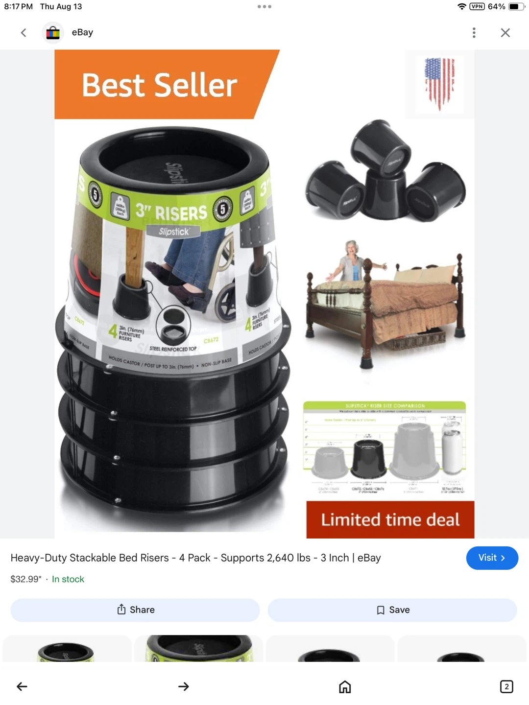 New Slipstick 3 Inch Risers - 4 Pack
