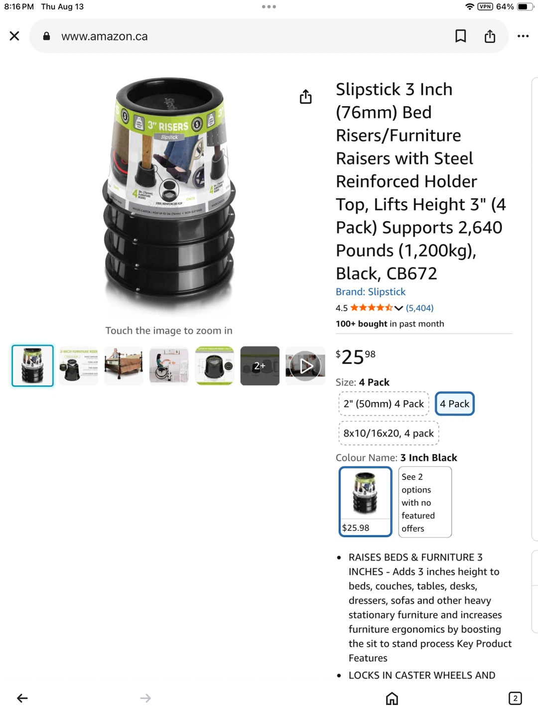 New Slipstick 3 Inch Risers - 4 Pack - photo 2