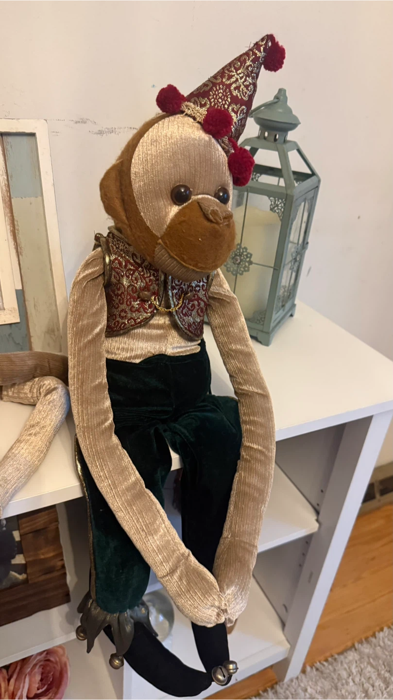 Vintage Large Jester Monkey Plush  decor set - photo 3